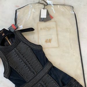 Balmain x H&M collaboration velvet dress